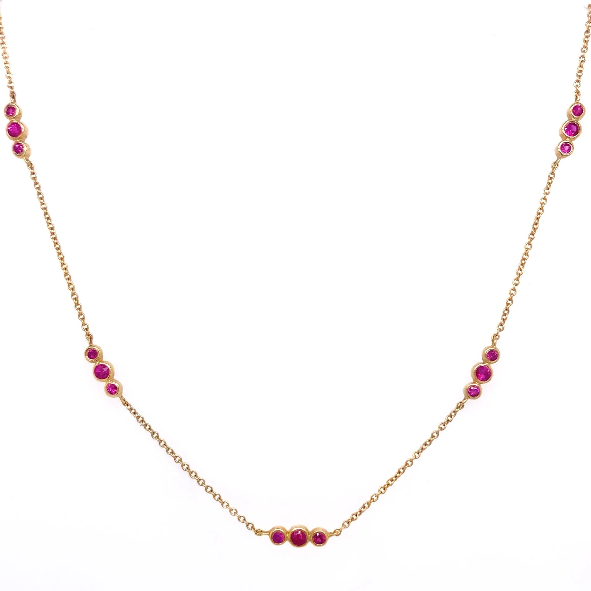 Bubble Gemstone Station Necklace