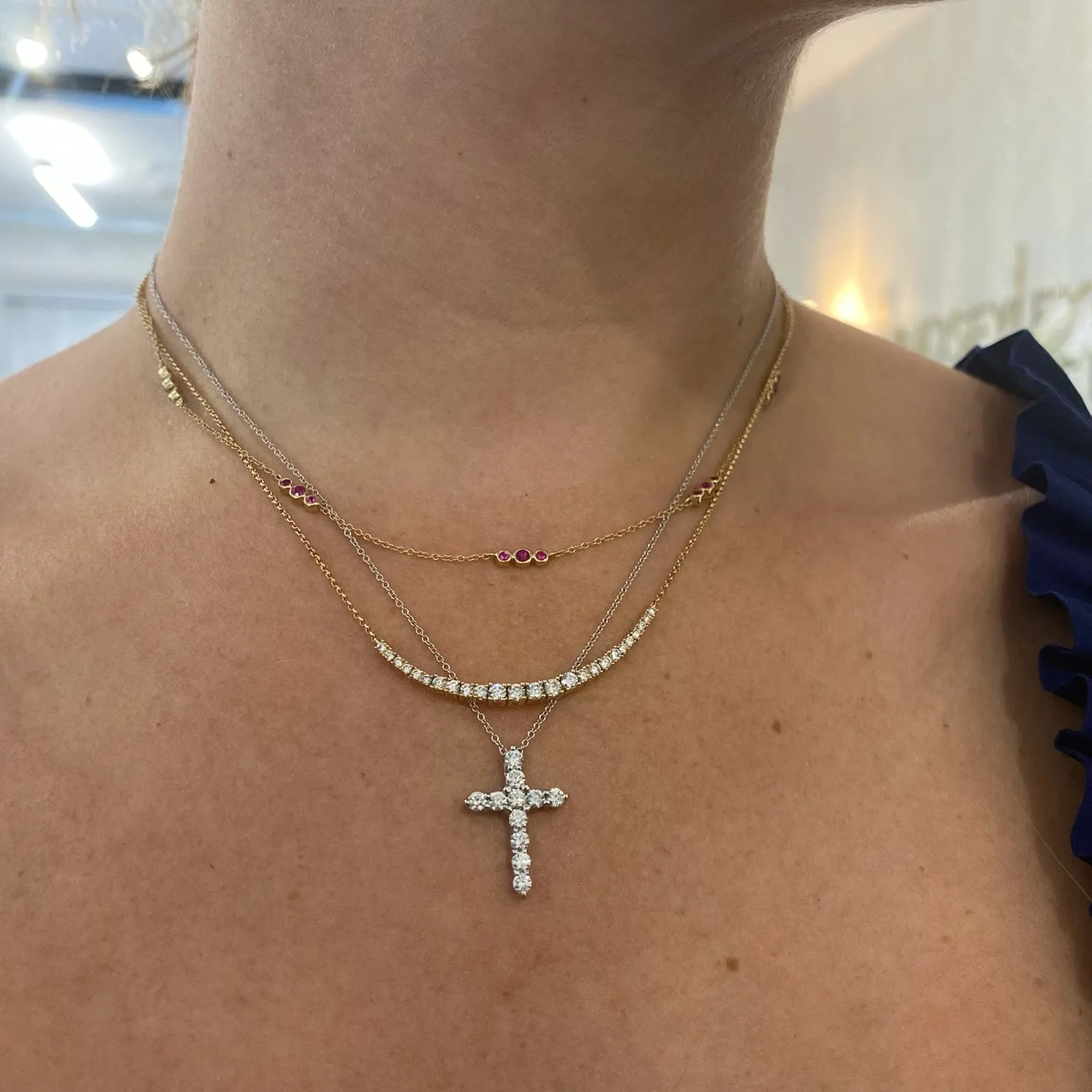 Bubble Gemstone Station Necklace
