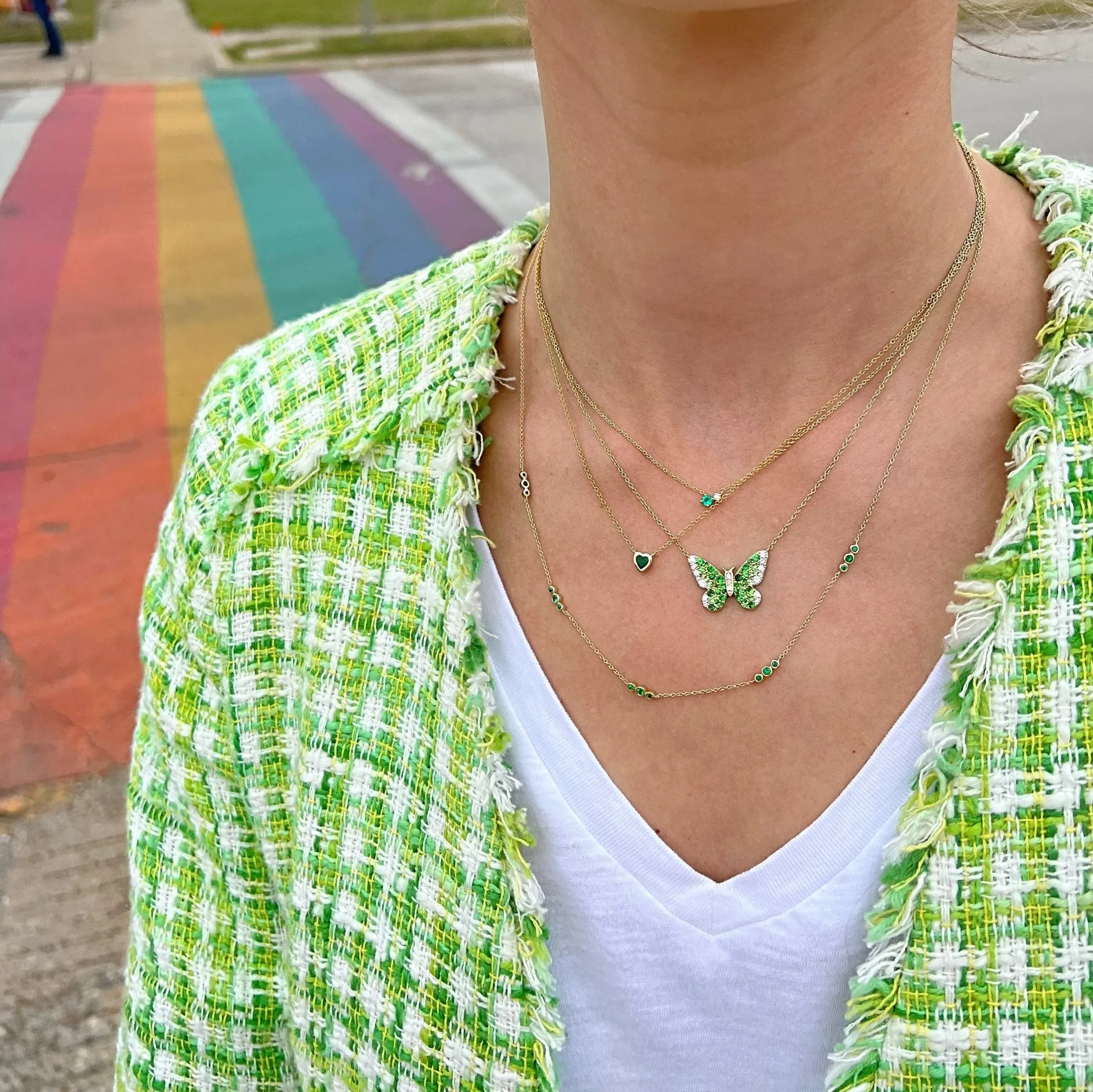Bubble Gemstone Station Necklace