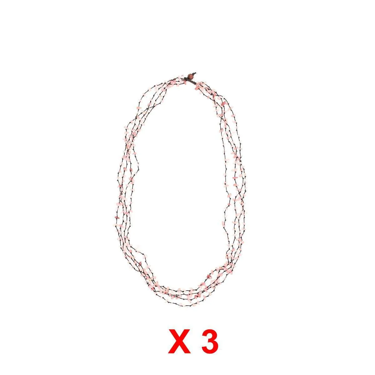BUNDLE: Quartz 4-Strands Stones Fair Trade Necklace 3 Pieces - Thailand