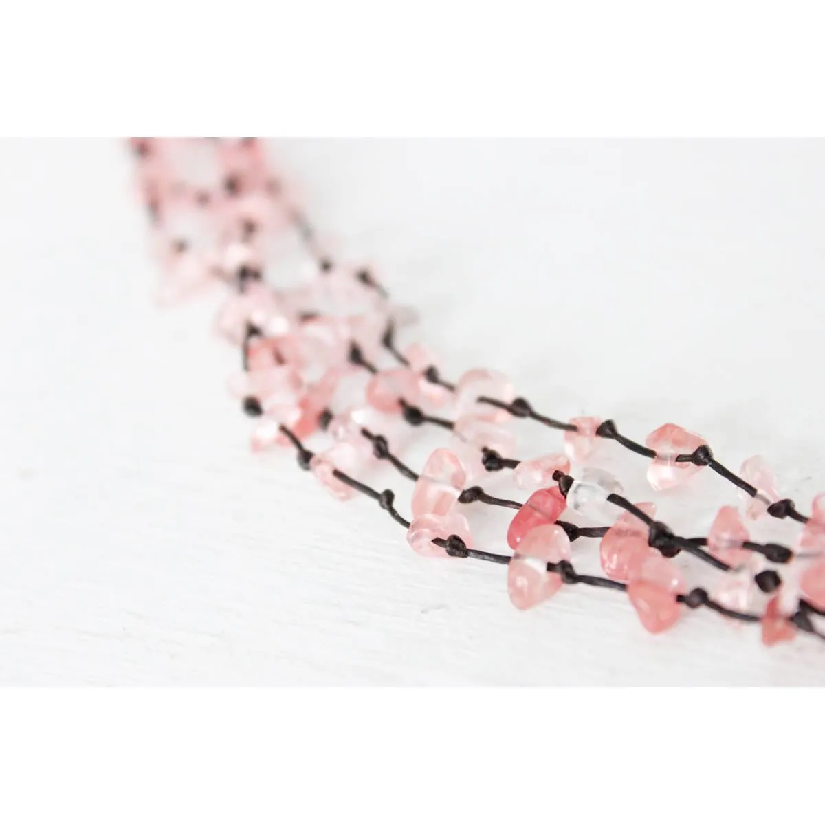 BUNDLE: Quartz 4-Strands Stones Fair Trade Necklace 3 Pieces - Thailand