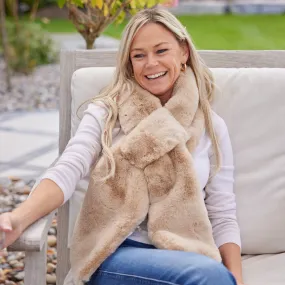 Camel Faux Fur Scarf