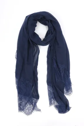 CHANTILLY LACE SCARF-NAVY
