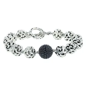 Charles Krypell Sterling Black Sapphire Ivy Bracelet