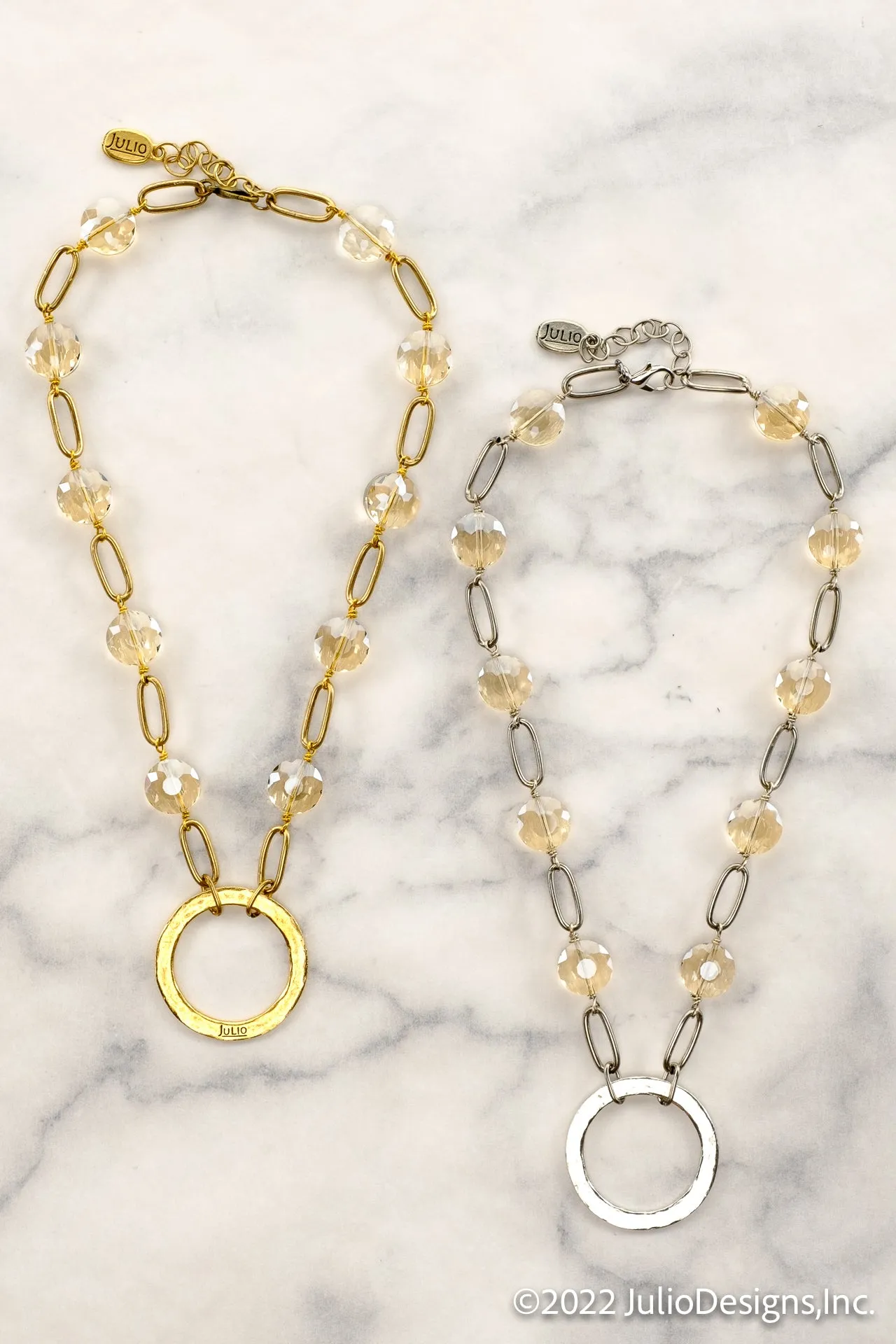 Cheney Paperclip Chain and Gemstone Short Necklace
