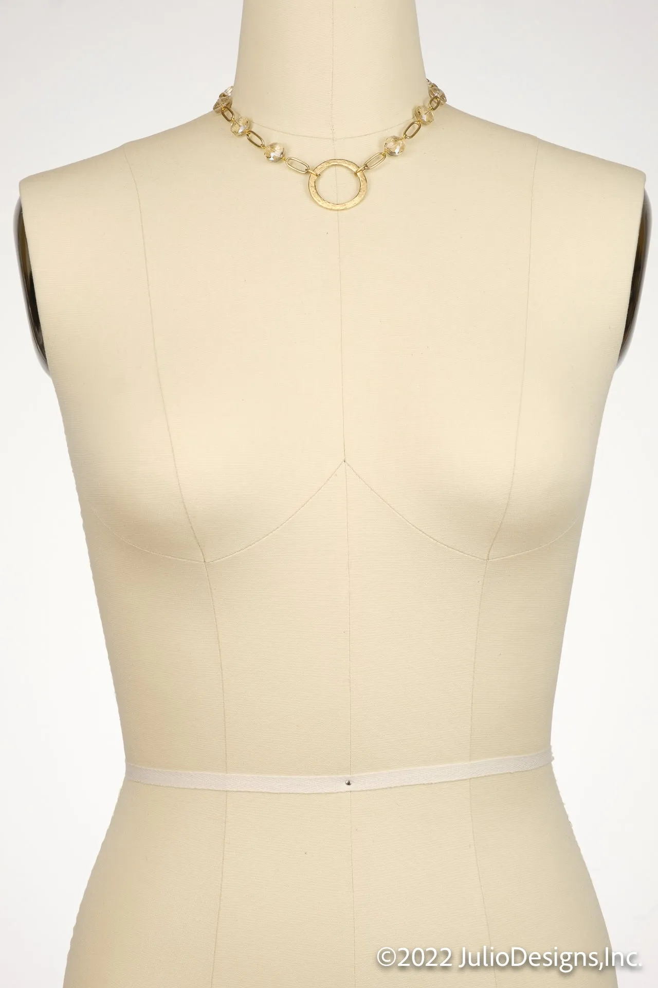Cheney Paperclip Chain and Gemstone Short Necklace