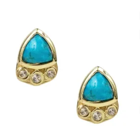 Chloe Turquoise   White Topaz Earrings