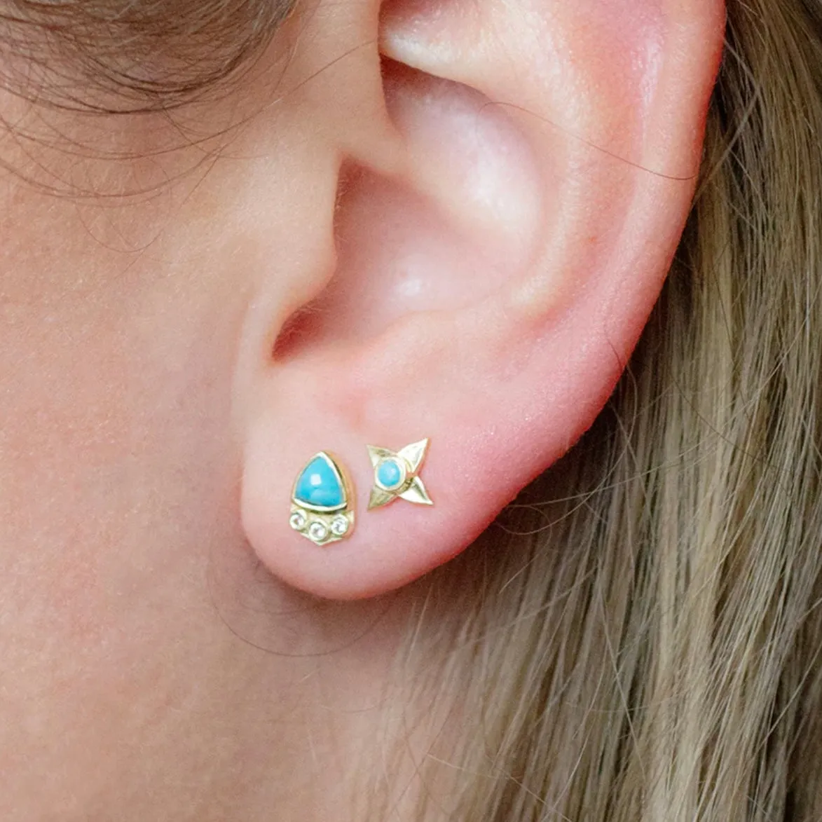 Chloe Turquoise   White Topaz Earrings