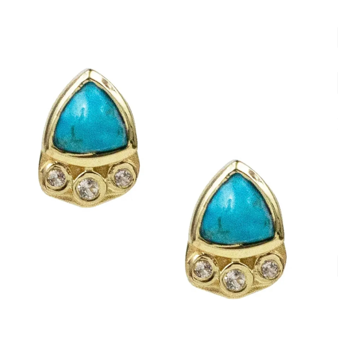 Chloe Turquoise   White Topaz Earrings