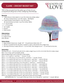 Claire ~ Crochet Bucket Hat Pattern by Knots of Love
