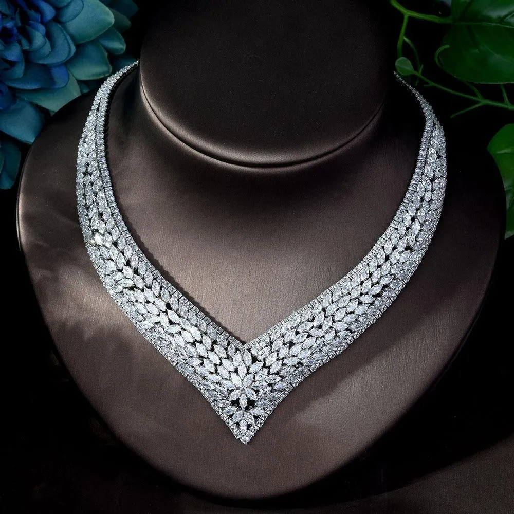 Classy Designer AAAA  Zirconia CZ Diamonds 4 piece Bridal Wedding Jewelry Set