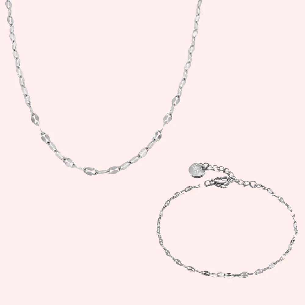 Coffee Bean Choker Necklace and Bracelet Set