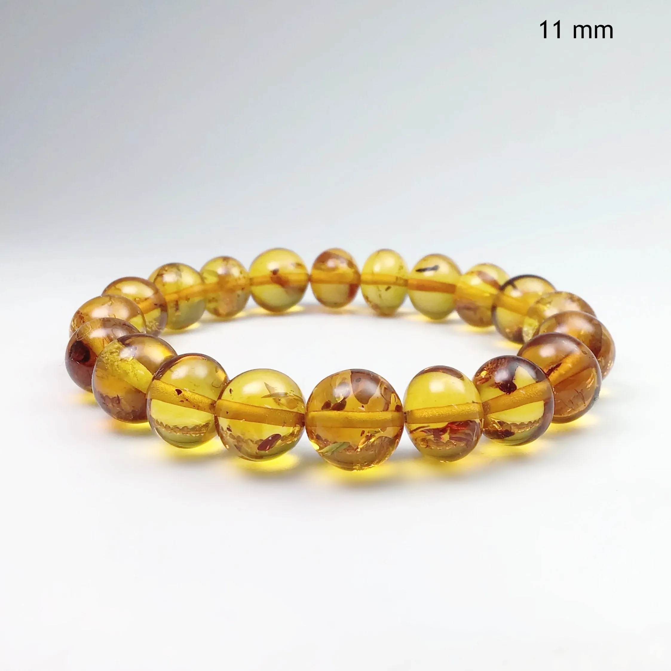 Cognac Amber Beaded Bracelet