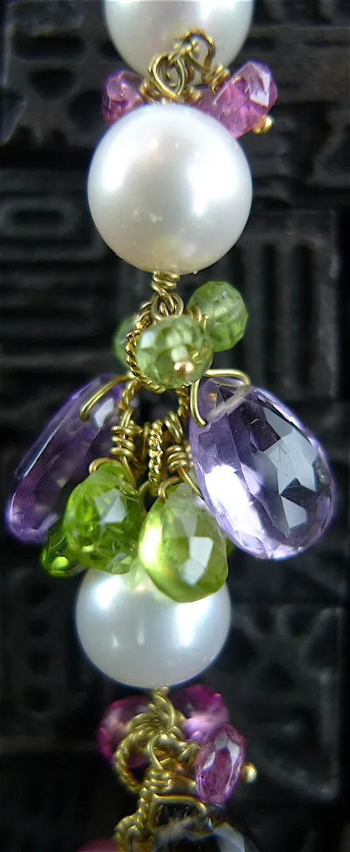 Colette Stechle 18K Yellow Gold, Pearl, Amethyst, Topaz, Peridot, and  Citrine Earrings