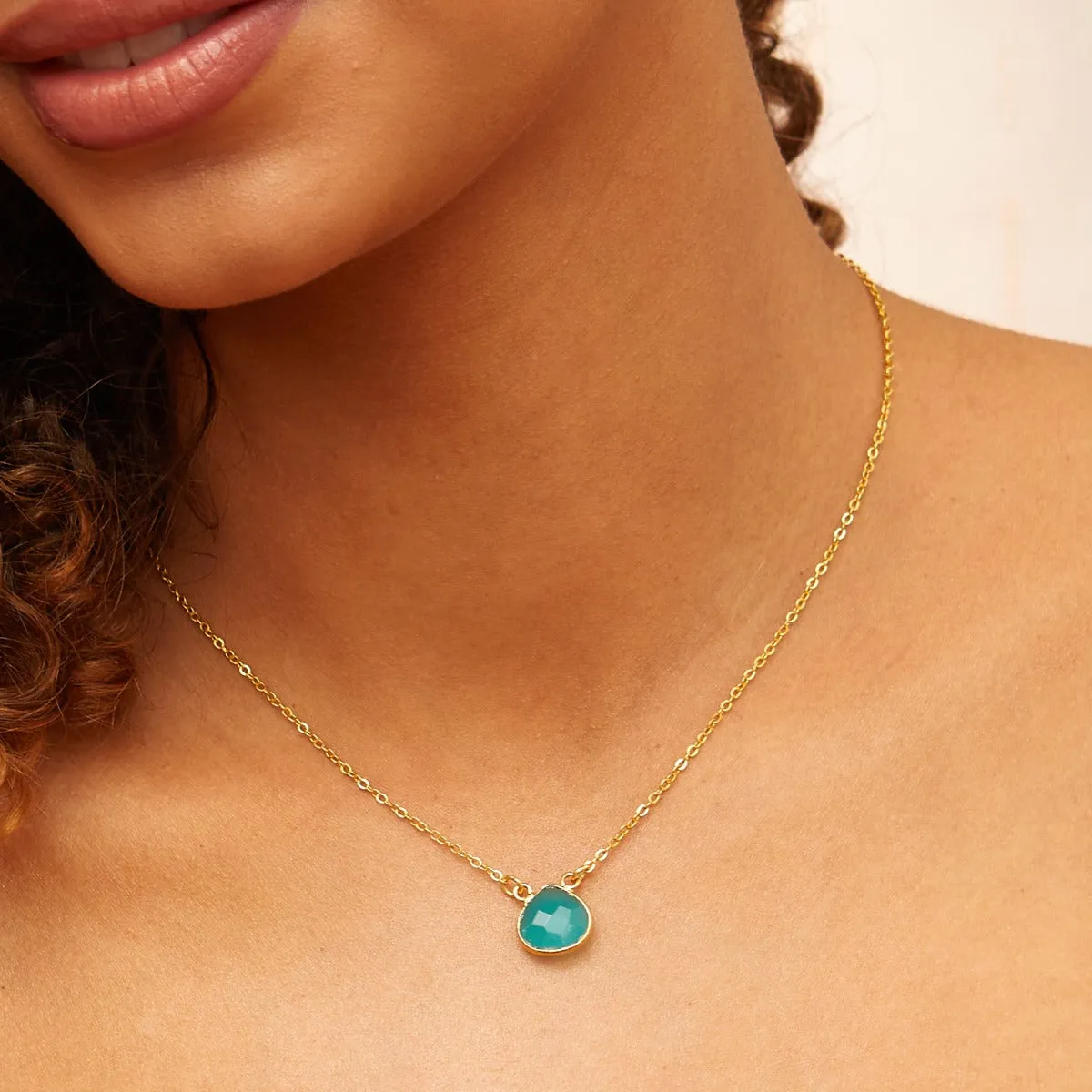 Cosmos Necklace Aqua Chalcedony
