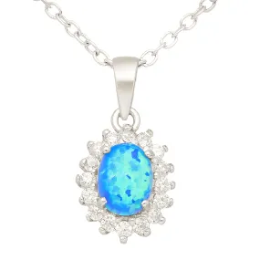 Created Opal Pendant Necklace