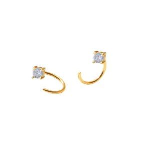 Crystal Huggie Earrings