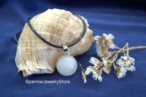 Crystal quartz pendant necklace Rainbow transparent quartz jewelry Quartz sphere ball pendant Bridal necklace Personalized gifts for her mom