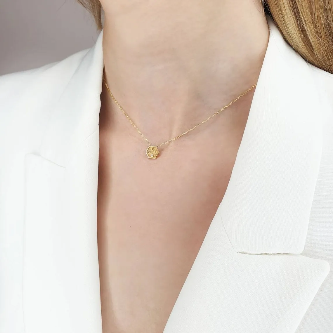 Custom diamond initial necklace