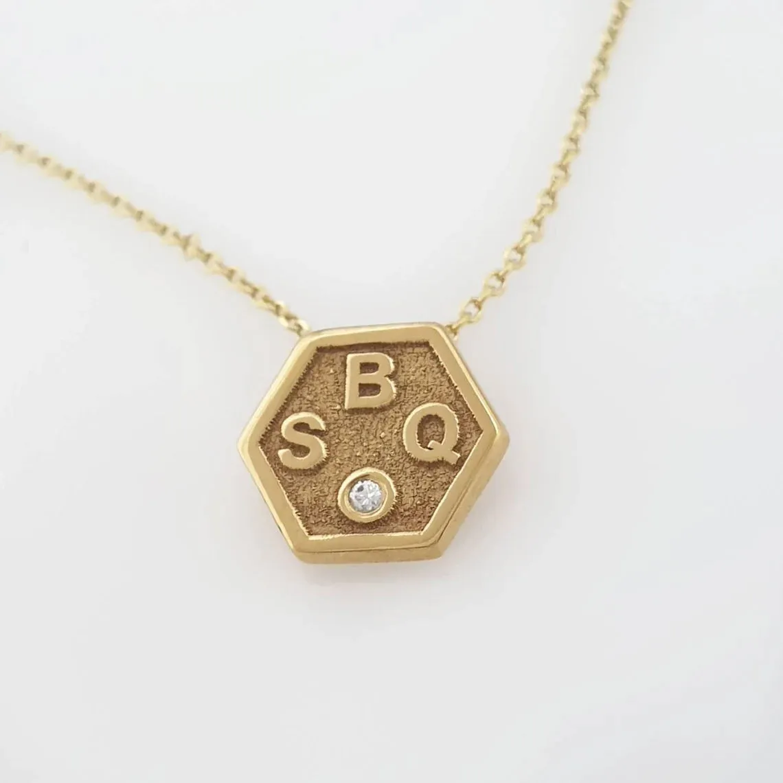 Custom diamond initial necklace