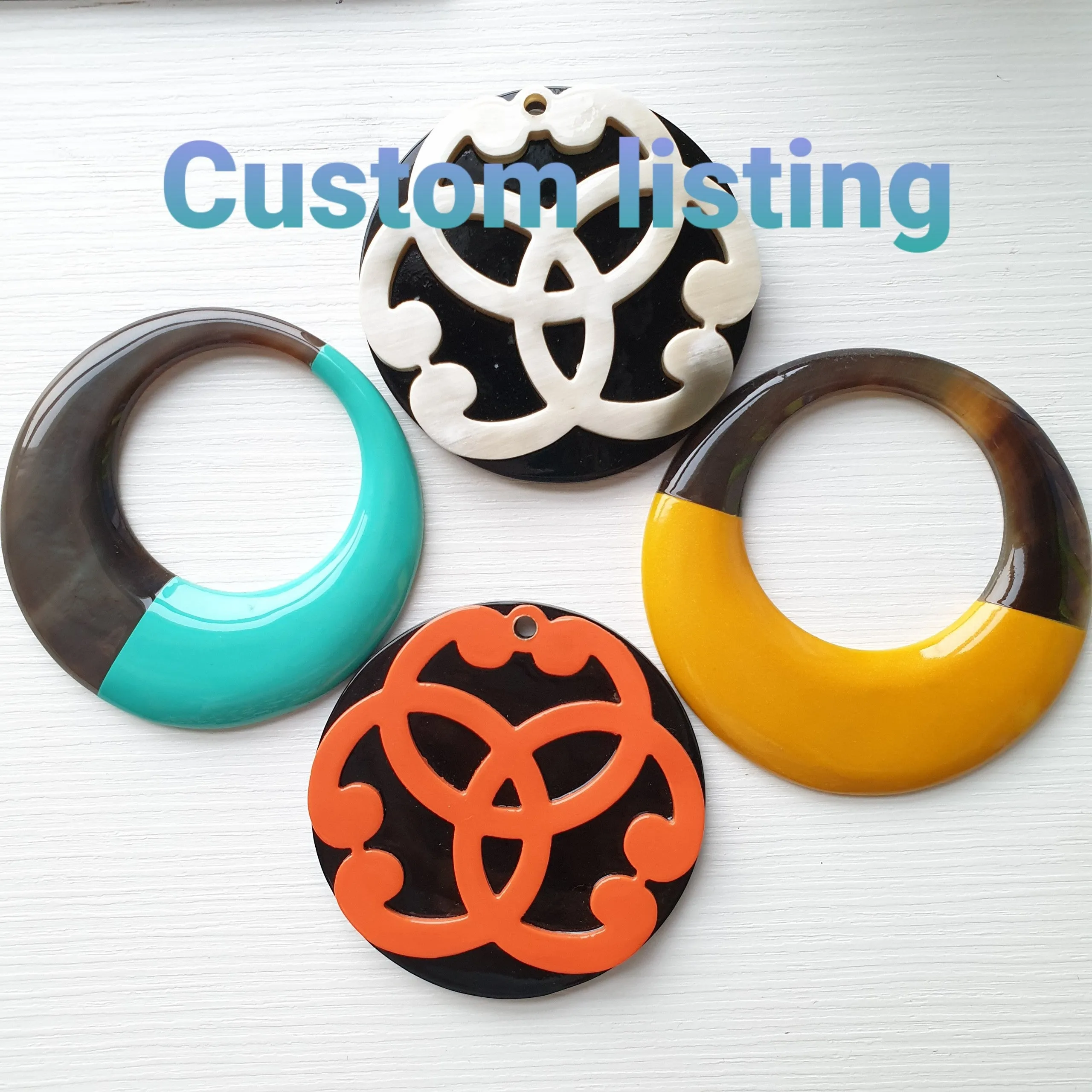 Custom Pendants/ Bracelets/Earrings. Buffalo Horn J2000P, Handmade Product from Vietnam