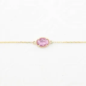 Dahlia Natural Sapphire Solitaire Bracelet (One of a kind)