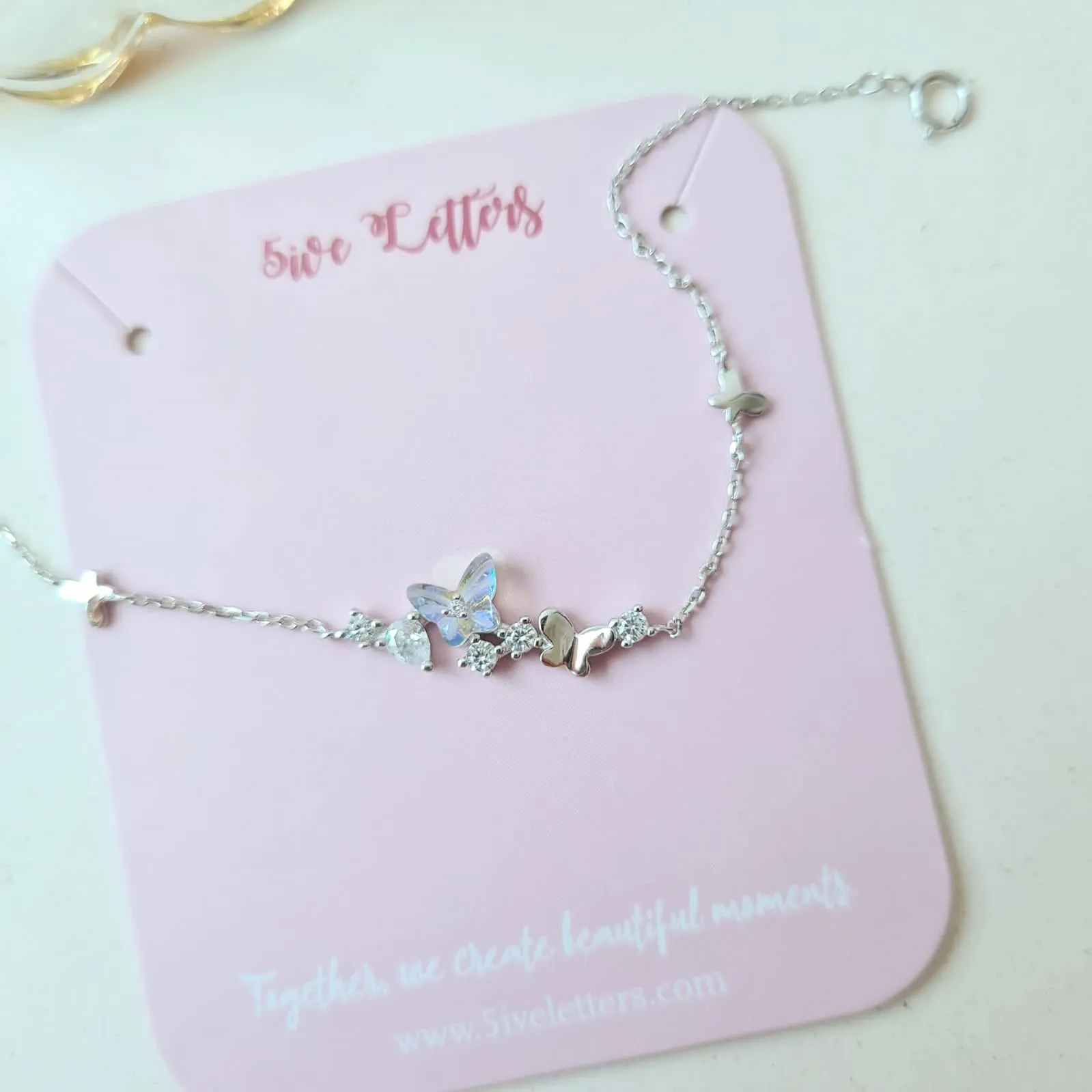 Dainty Butterfly Bracelet 925 Silver