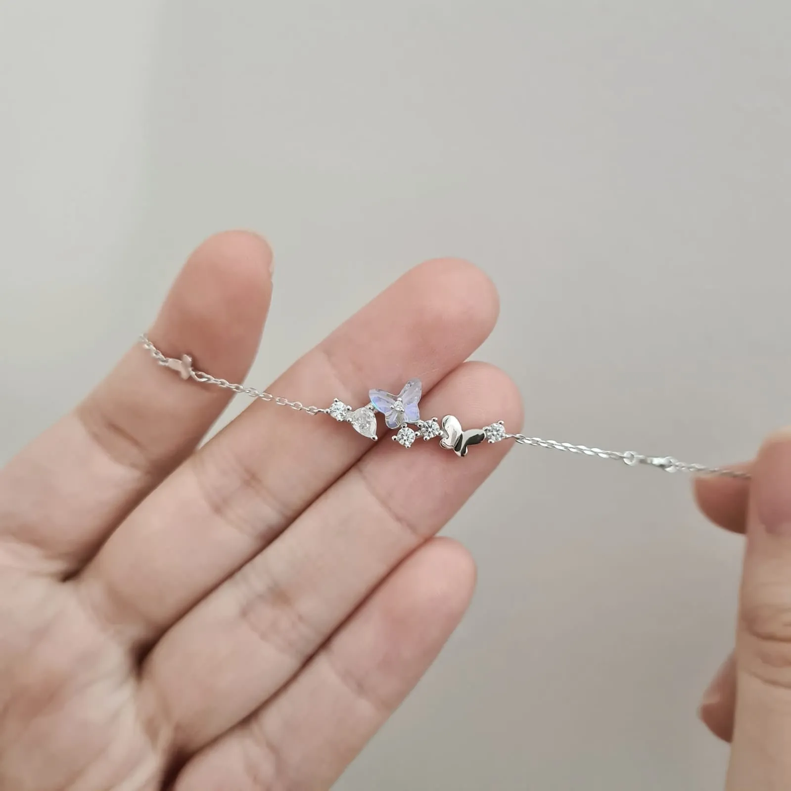 Dainty Butterfly Bracelet 925 Silver