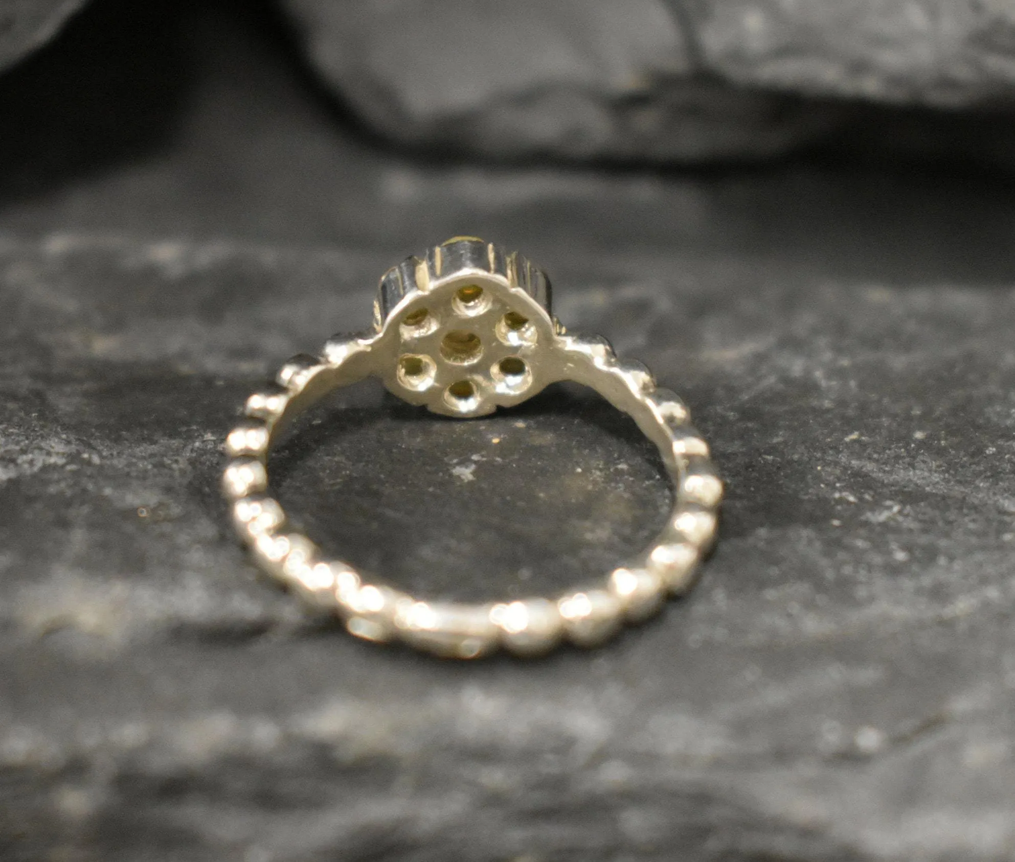 Daisy Opal Ring - Natural Ethiopian Opal - Fire Opal Bubble Band