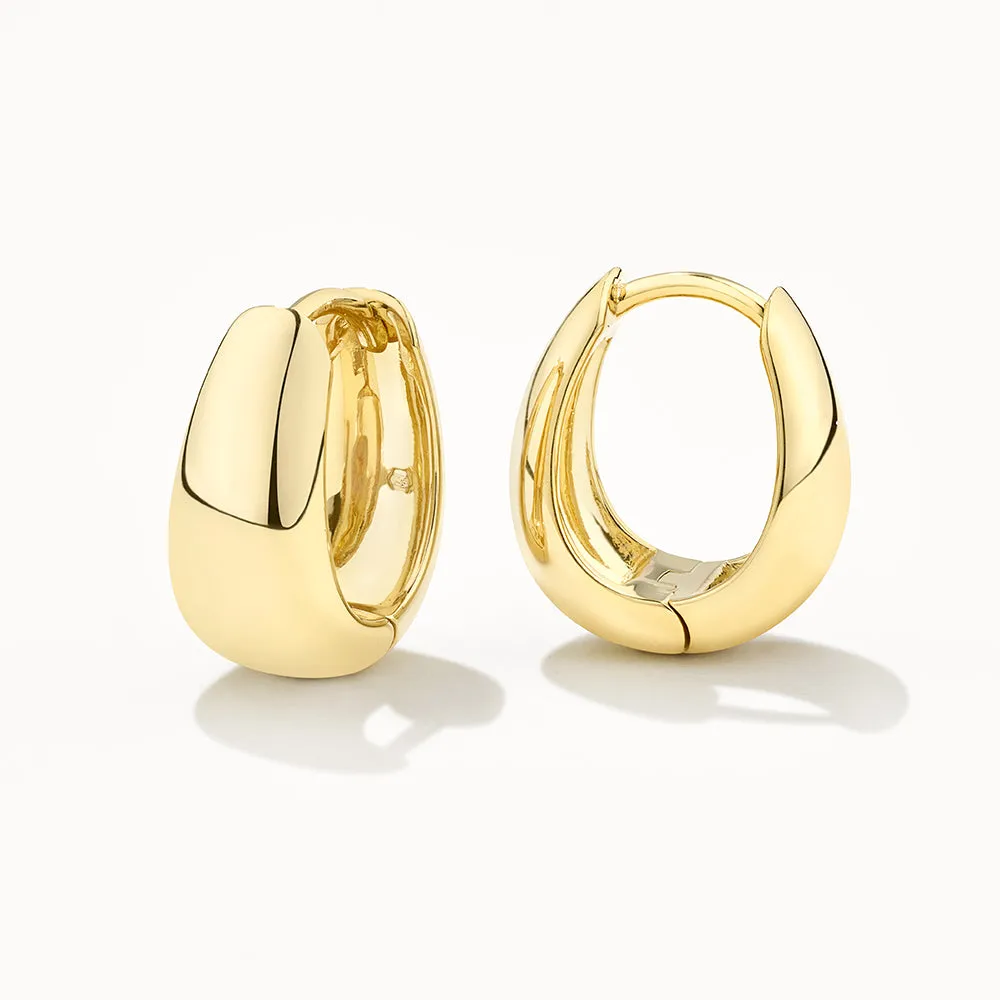 Day To Night Dome Huggie Earring Set in Gold