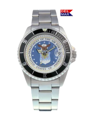 Del Mar Watches Men's Air Force Military Watch - Stainless Steel Bracelet #50445