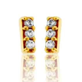 Diamond Bar Stud Earrings