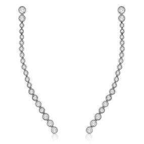 Diamond Bezel Milgrain Style Dangle Earrings