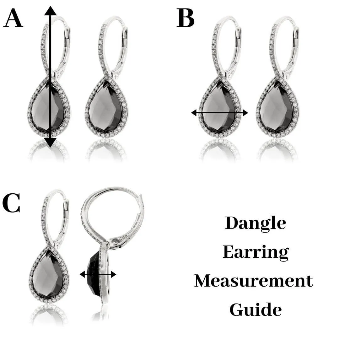 Diamond Dangle Off-Set Oval Dangle Earrings