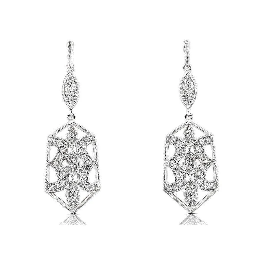 Diamond Earrings 1/2 Carat (ctw) in 14k White Gold