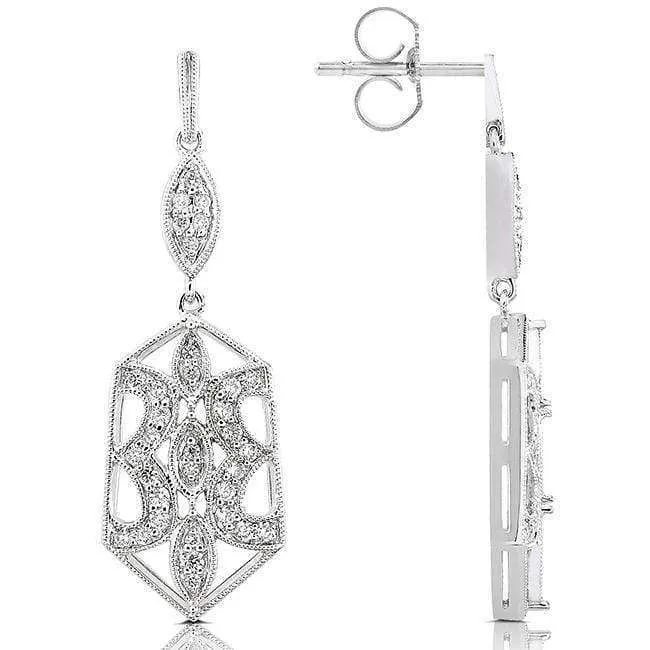 Diamond Earrings 1/2 Carat (ctw) in 14k White Gold