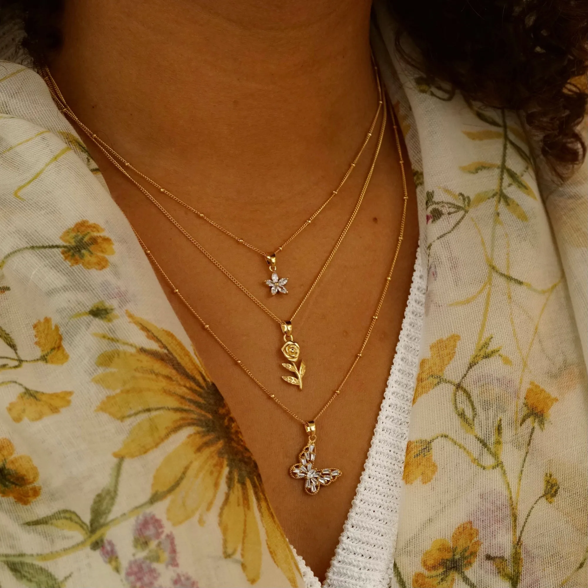 Diamond Flower Necklace
