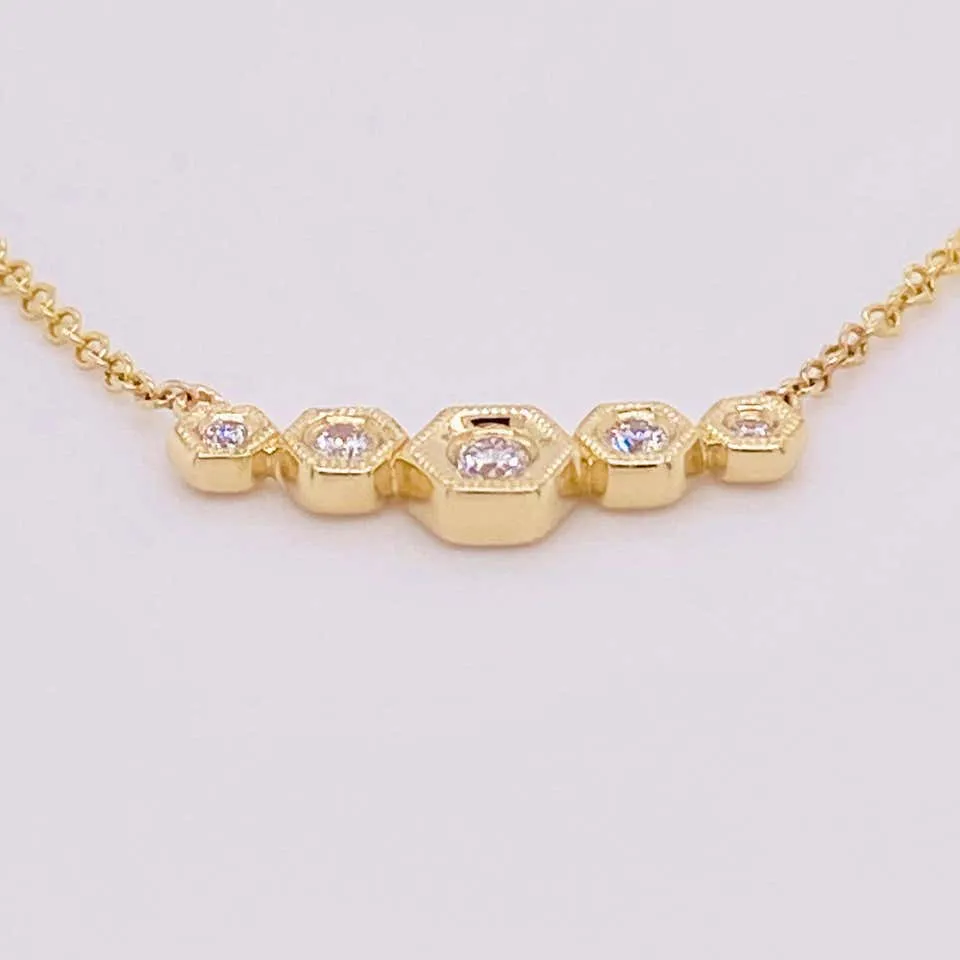 Diamond Hexagonal Necklace
