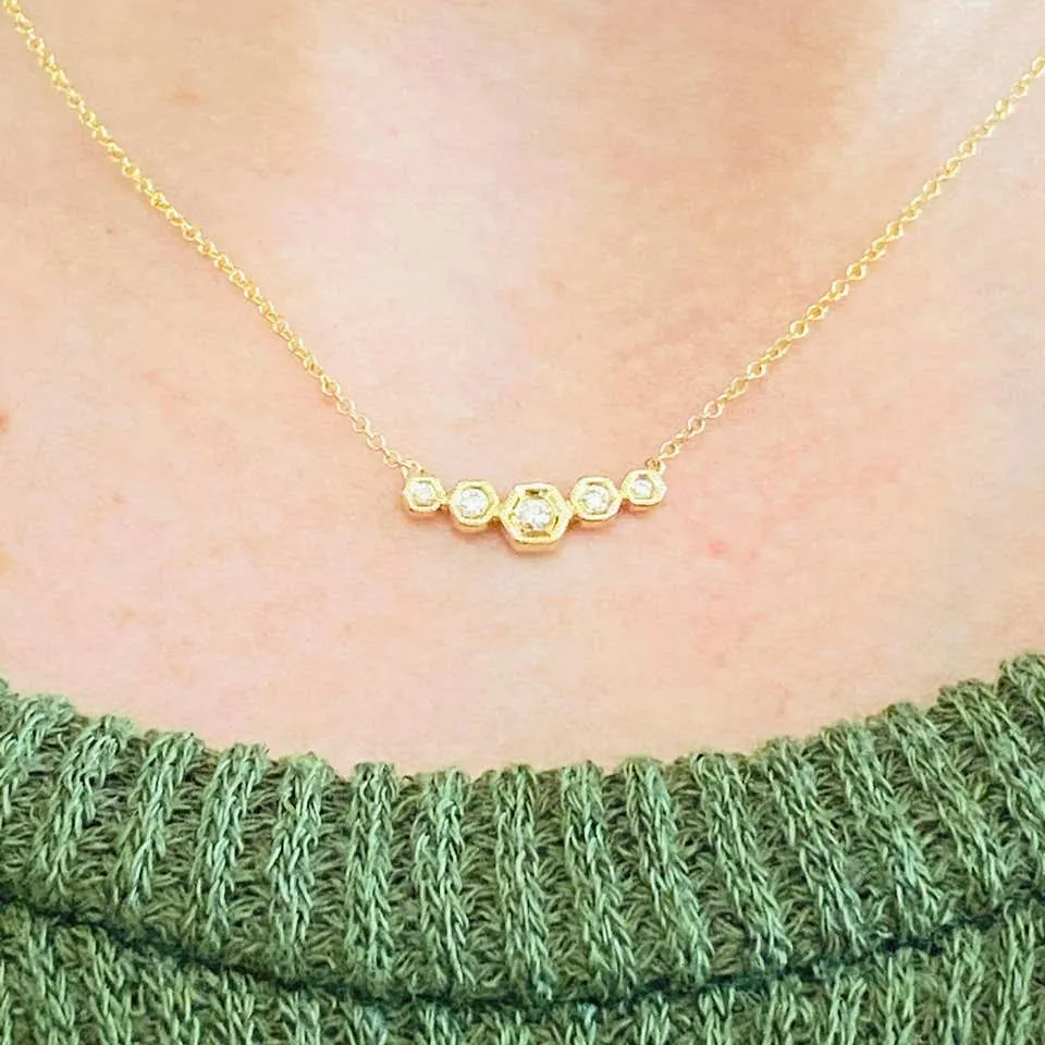 Diamond Hexagonal Necklace