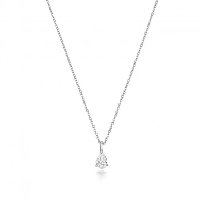 Diamond Jewellery 18ct White Gold Pear Diamond Necklace NDQ160W