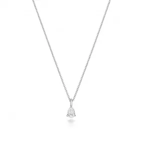 Diamond Jewellery 18ct White Gold Pear Diamond Necklace NDQ160W