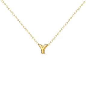 Diamond Letter Necklace "Y" - 18 karat gold vermeil on sterling silver, diamond 0.01 carat