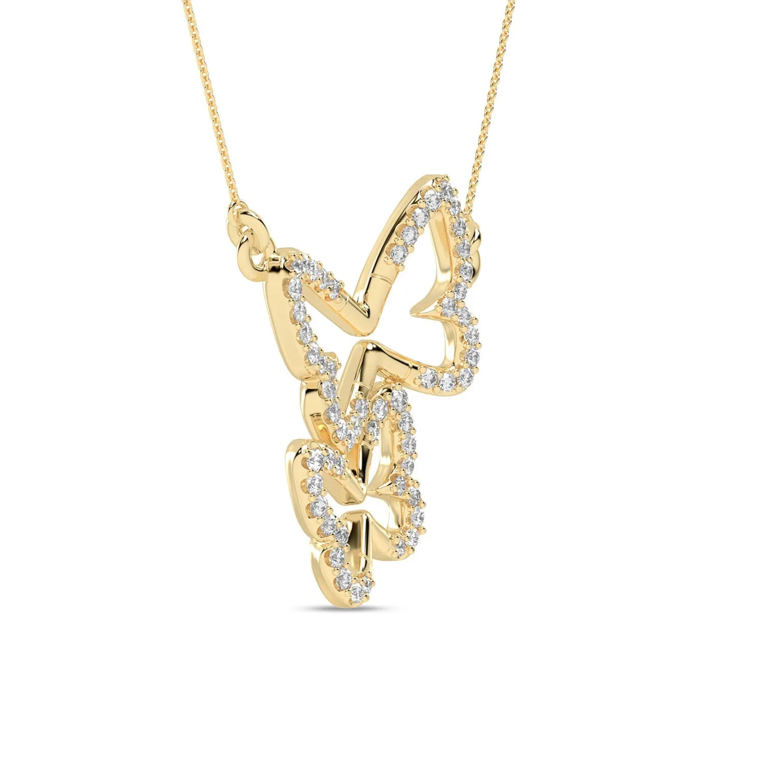 Double Butterfly Silhouette Necklace