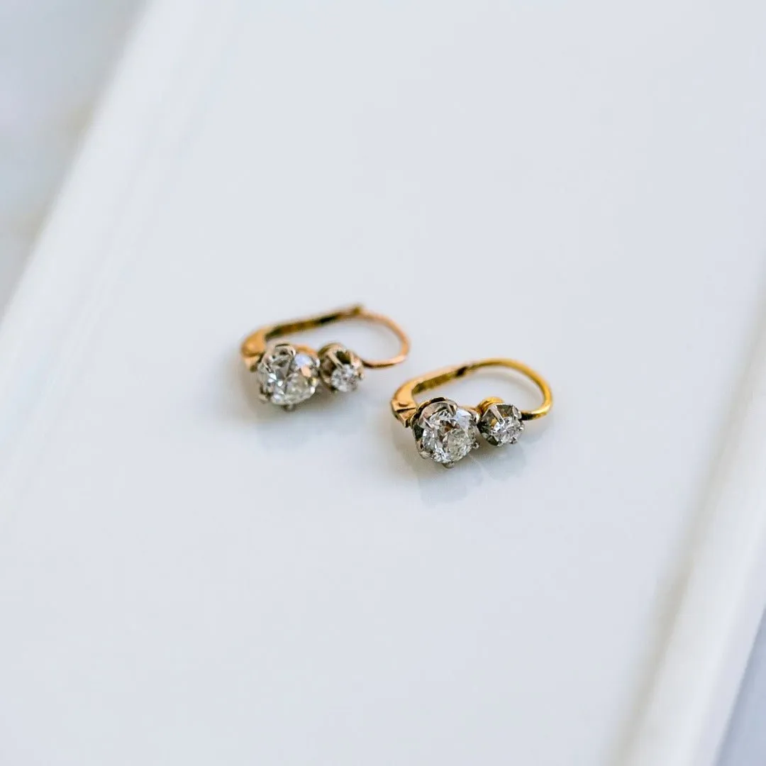 Duo Diamond Drop Earrings