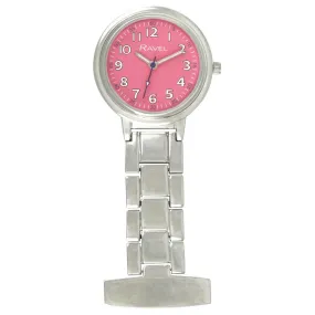 Easy Read Engraved Pink Nurse Fob Watch Chrome R1101.15