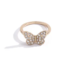 Elegant Butterfly and Geometric Zircon Bracelet and Ring Set