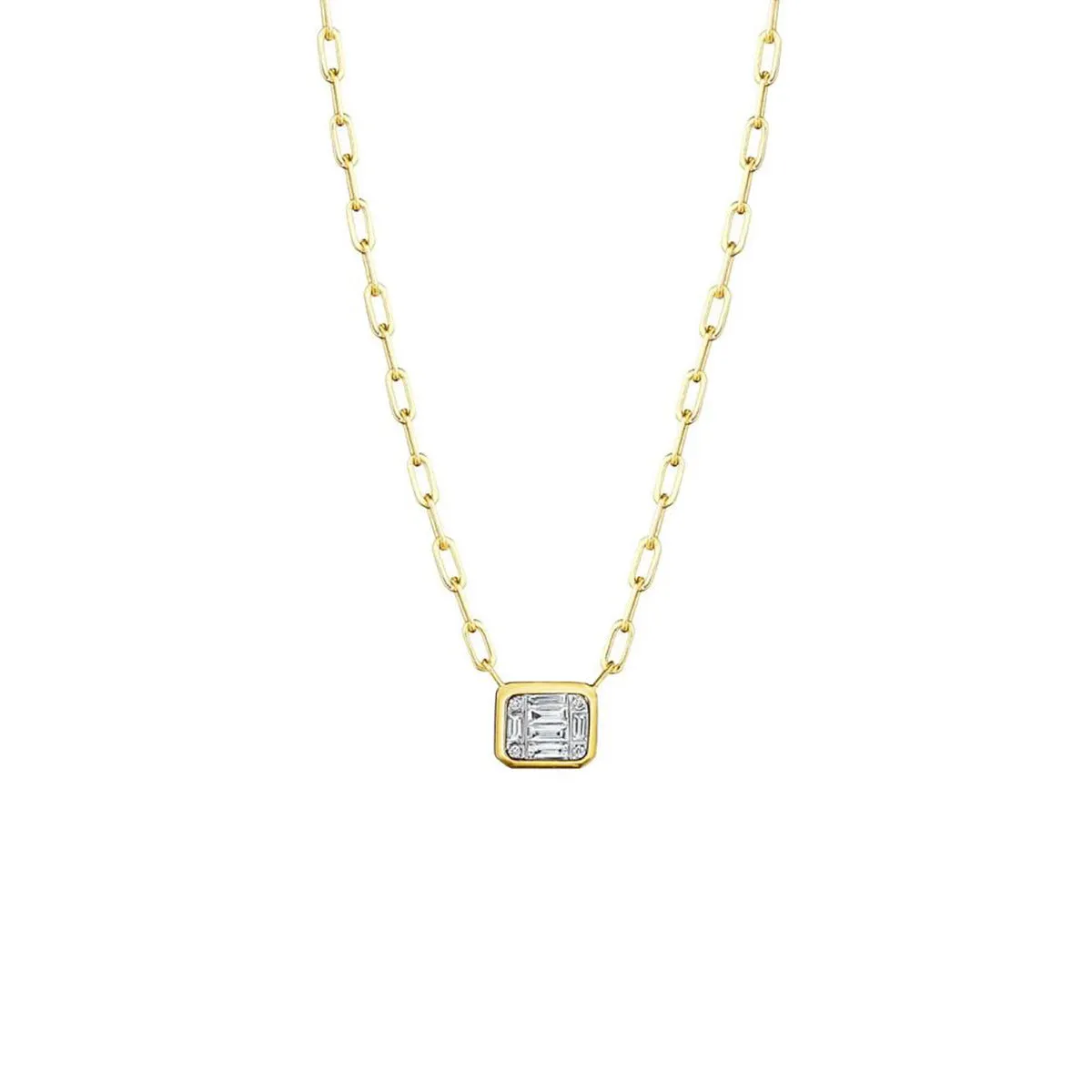 Emerald-cut Diamond Illusion Necklace