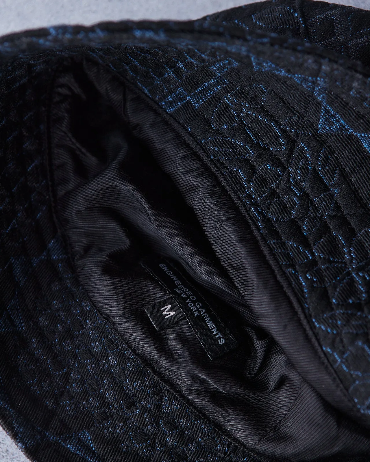 Engineered Garments Geo Jacquard Bucket Hat, Black/Navy