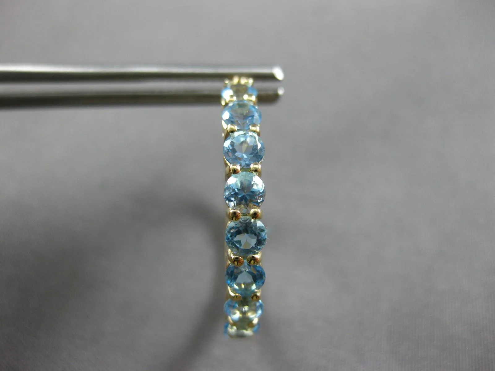 ESTATE 2.0CT AAA BLUE TOPAZ 14K YELLOW GOLD CLASSIC HOOP HANGING EARRINGS #27910