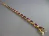 ESTATE WIDE 8.50CT DIAMOND & AAA GARNET 14K YELLOW GOLD CLASSIC TENNIS BRACELET